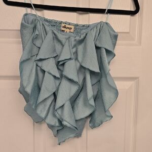 Light Blue Ruffle Camisole